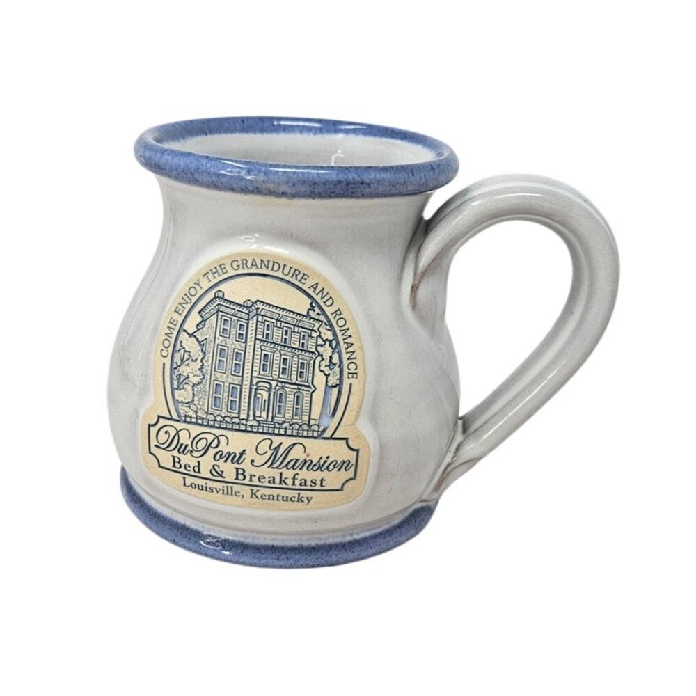 DuPont Mansion Louisville Kentucky Deneen Pottery Hand Made Blue Coffee Mug